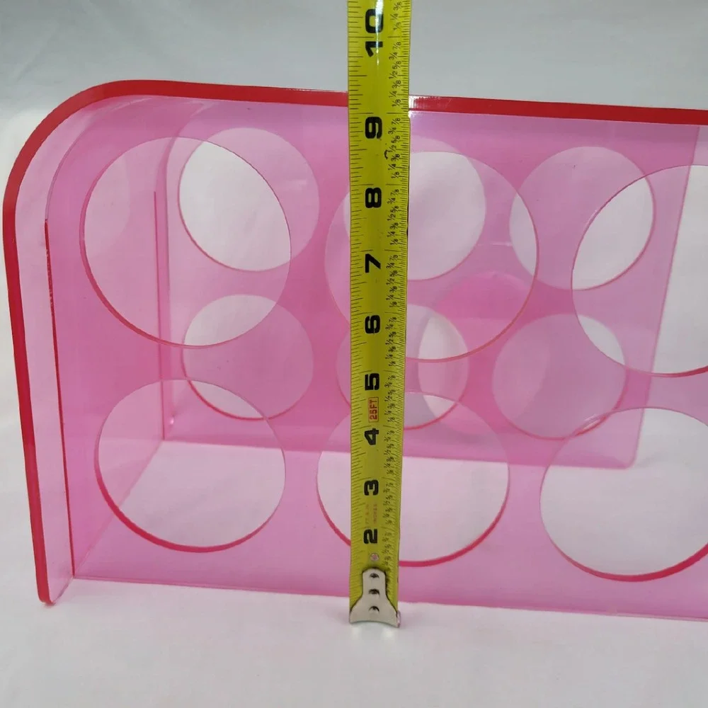 Prodyne Illusions Pink Acrylic 6 Bottle Wine Rack Modern Countertop Storage